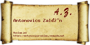 Antonovics Zalán névjegykártya