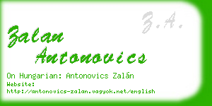 zalan antonovics business card