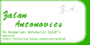 zalan antonovics business card